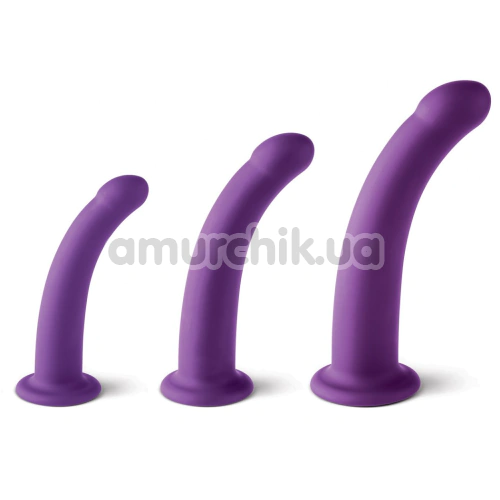 Страпон с набором насадок Virgite Erotic Things Universal Harness Dildo Set She Has The Power, фиолетовый