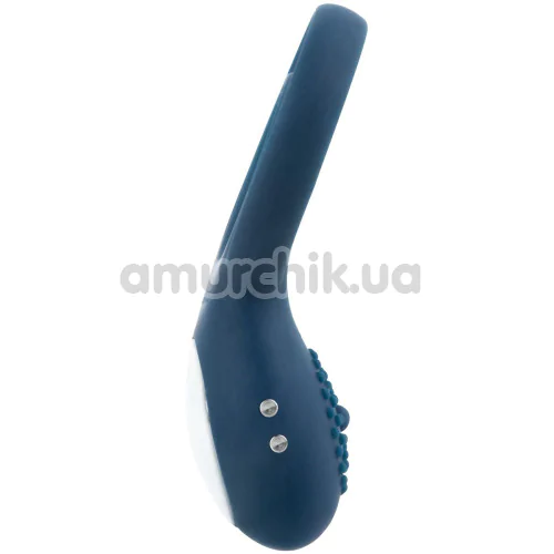 Виброкольцо для члена Boners Vibrating Double Cock Ring, синее