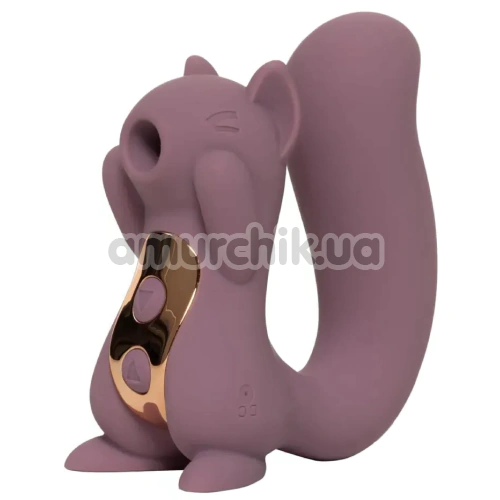 Симулятор орального сексу для жінок з вібрацією Sweet Em Velvet Lure Sneaky Squirrel, фіолетовий - Фото №1