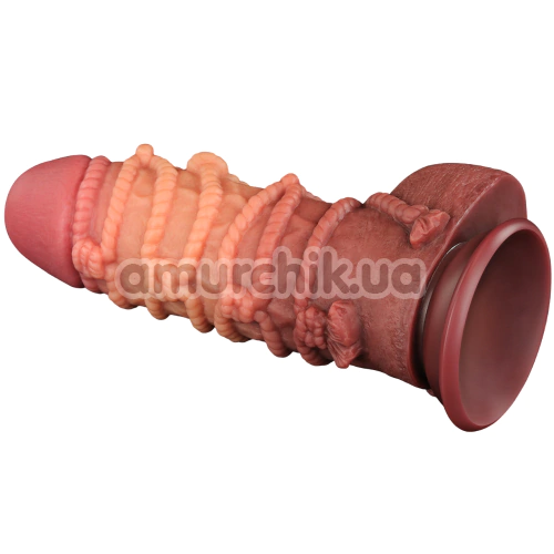 Фалоімітатор Dual-Layered Silicone Nature Cock LV411072, коричневий
