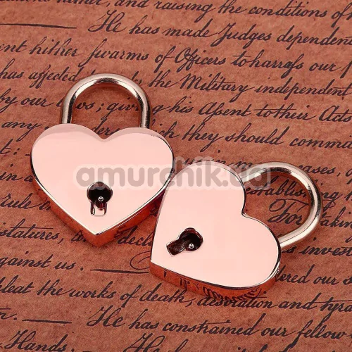 Набор из 2 замков с ключами Liebe Seele Heart-Shaped Lock, розово-золотой