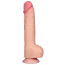 Фаллоимитатор Sliding-Skin Dual Layer Dong 9.5 с мошонкой, телесный - Фото №2