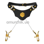 Ошейник с зажимами для сосков Upko Mystic Bond Collection Collar With Pulling Nipple Clamps, черный - Фото №1