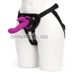Страпон з вібрацією Happy Rabbit Strap-On Kit, фіолетовий - Фото №1