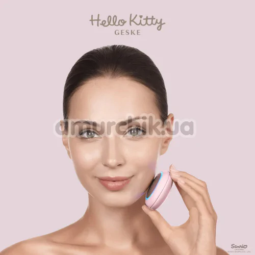 Ультразвуковой массажер-маска для лица Geske Sonic Warm & Cool Mask 8 in 1 - Hello Kitty, розовый