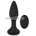 Анальна пробка з вібрацією і ротацією Breakout Pro Frisky Beaded Plug, чорна - Фото №1