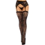 Комплект Leg Avenue Lace Thigh Highs & Garterbelt, черный: чулки + пояс - Фото №1