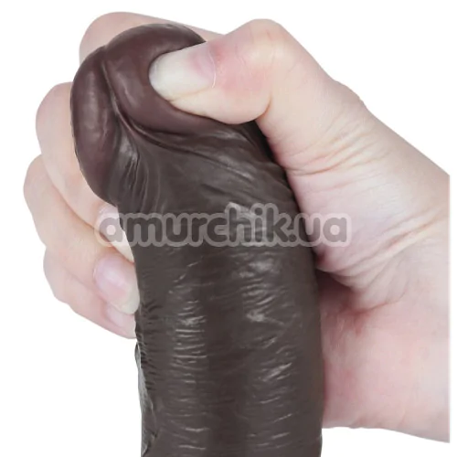 Фаллоимитатор Sliding-Skin Dual Layer Dong 8 без мошонки, коричневый