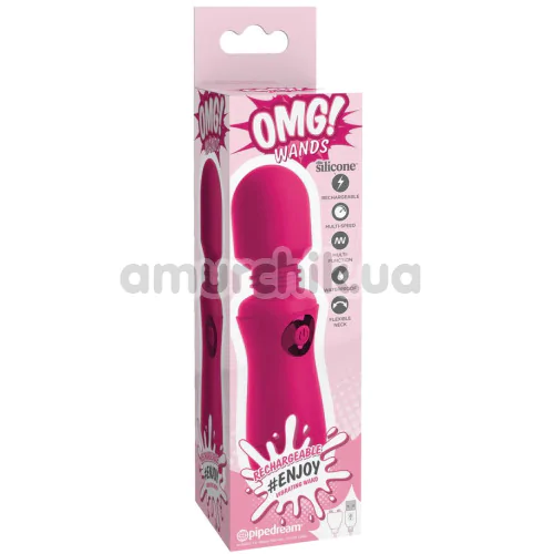 Универсальный вибромассажер OMG! Wands Rechargeable #Enjoy Vibrating Wand, розовый