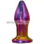 Анальная пробка с вибрацией Glamour Glass Remote Vibe Plug, радужная - Фото №1