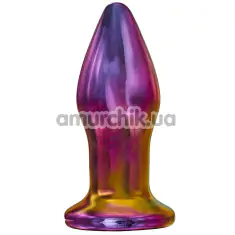 Анальна пробка з вібрацією Glamour Glass Remote Vibe Plug, мультикольорова - Фото №1