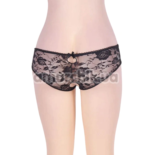 Трусики Star Night Curvy Temptation Crotchless Bikini, чорні