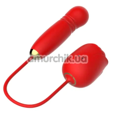 Симулятор орального секса для женщин с толчками Odeco Every Night Toys Rose Thruster 2330, красный - Фото №1