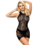 Платье Star Night Mesh Hollow-out Backless Mini Dress, черное - Фото №1