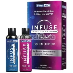 Набір із 2 збуджуючих гелів для пари Swiss Navy Infuse Arousal Gels for Couples, 2 х 59 мл - Фото №1