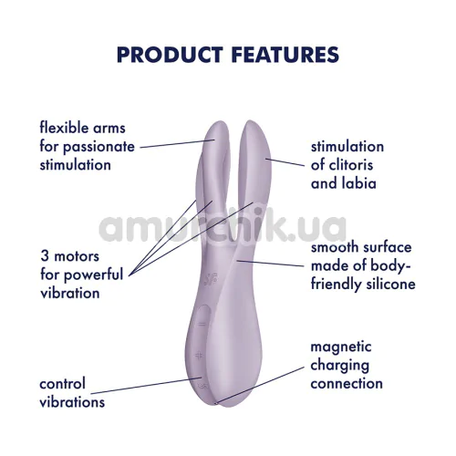 Кліторальний вібратор Satisfyer Threesome 2, фіолетовий