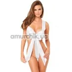 Боди Unwrap Me Satin Bow Teddy, белое - Фото №1