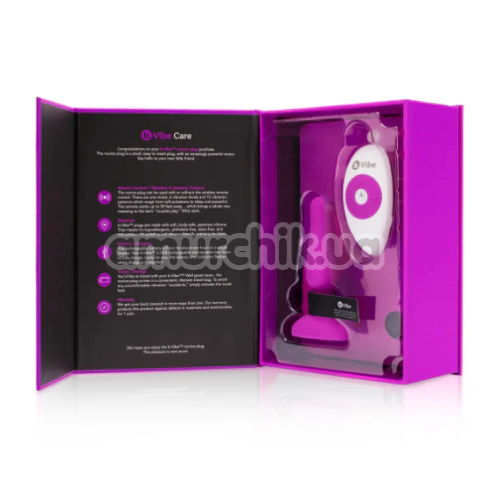 Анальна пробка з вібрацією B-Vibe Vibrating Novice Plug, рожева