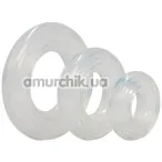 Набор из 3 эрекционных колец Premium Silicone Ring Set, прозрачный - Фото №1