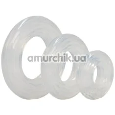 Набор из 3 эрекционных колец Premium Silicone Ring Set, прозрачный - Фото №1