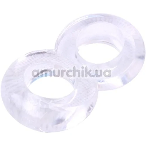 Ерекційне кільце Get Lock Duo Cock 8 Ball Ring, прозоре