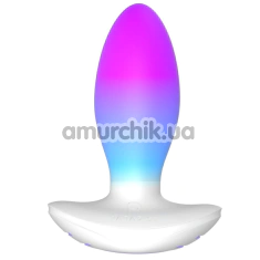 Анальная пробка с вибрацией и подсветкой Illumination The Plug, белая - Фото №1