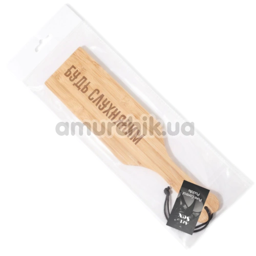 Шлепалка Art of Sex Pure Control Paddle М - Будь послушным, бежевая