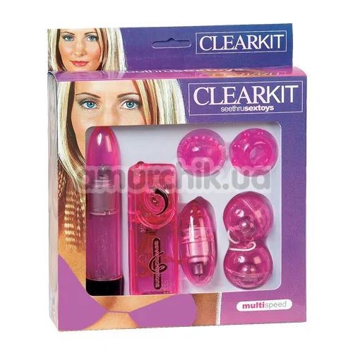 Набір з 5 предметів Clearkit Seethru Sextoy, рожевий