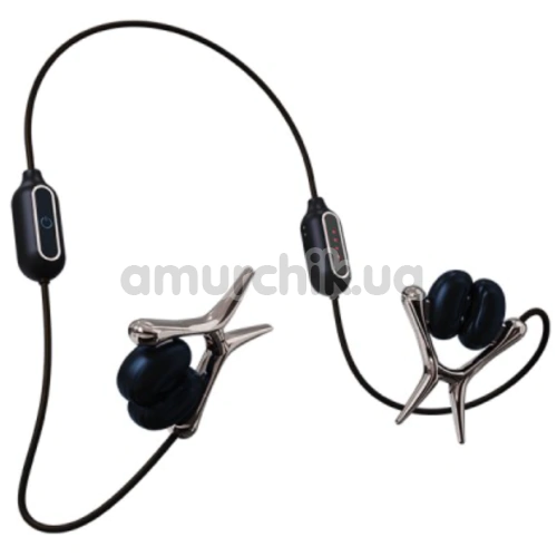 Зажимы для сосков с вибрацией Tingon N1 Vibrating Nipple Clamps, черные