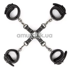 Фіксатори для рук і ніг Easy Toys Ankle And Wrist Cuffs & Hogtie Set, чорні - Фото №1