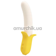 Вибратор для точки G с толчками Pretty Love Banana Geek, желтый - Фото №1