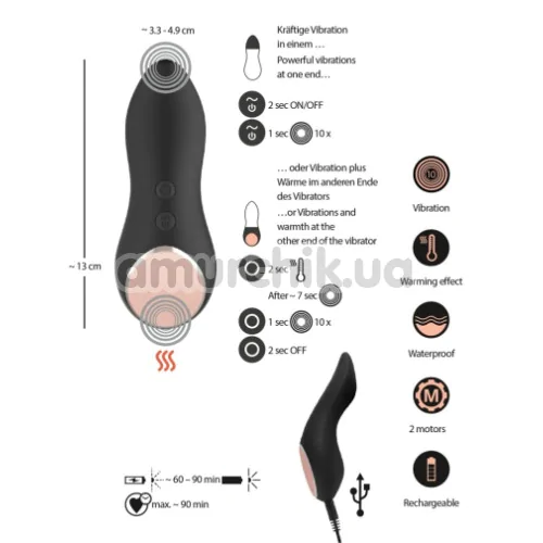 Клиторальный вибратор с подогревом Cupa Warming Touch Vibrator, черный