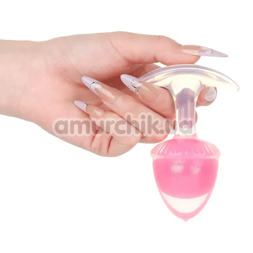 Анальная пробка Univibe Glow-In-Dark Berry S, розовая