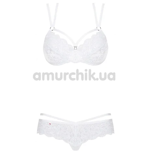 Комплект Obsessive 860-SET-1 белый: бюстгальтер + трусики-стринги