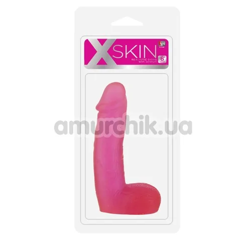 Фаллоимитатор XSkin Realistic Dong 20590, 15.2 см розовый
