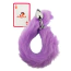 Анальная пробка с фиолетовым хвостом GYQ Metal Anal Plug With Purple Tail, серебряная - Фото №4