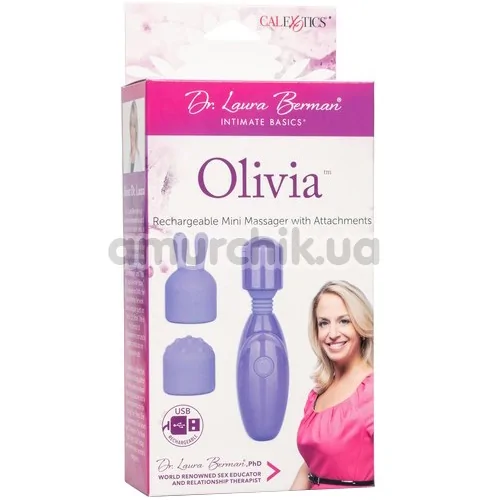 Кліторальний вібратор з насадками Dr. Laura Berman Olivia, фіолетовий