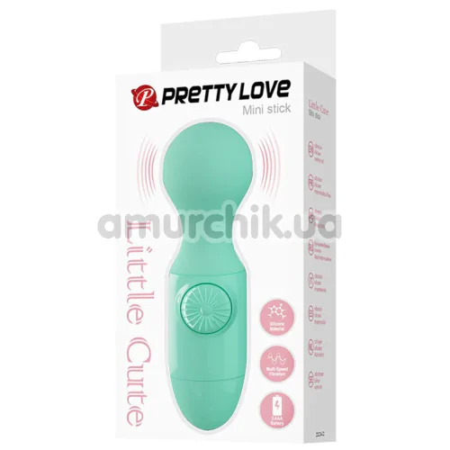 Универсальный вибромассажер Pretty Love Mini Stick Little Cute, бирюзовый