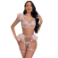 Комплект Star Night Sensual Feather & Chains, розовый: бюстгальтер + трусики-стринги + пояс для чулок + гартеры - Фото №3