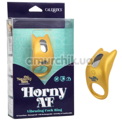Віброкільце для члена Naughty Bits Horny AF Vibrating Cock Ring, жовте