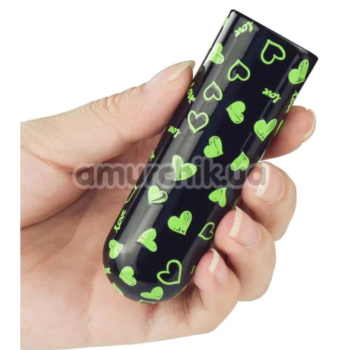 Кліторальний вібратор Heart Massager Glow In The Dark, чорний