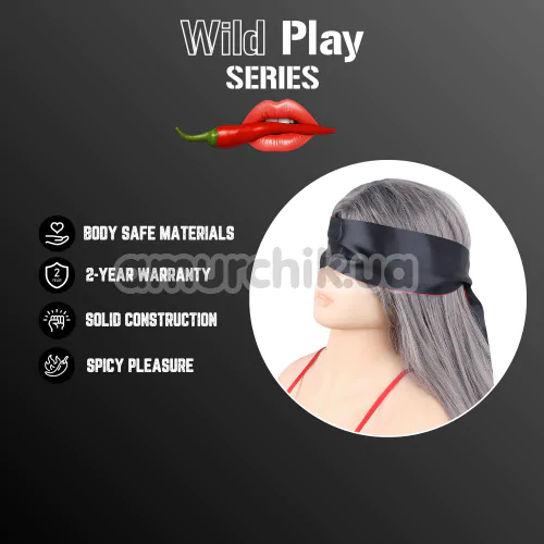Повязка на глаза Wild Play Satin Eye Mask C18, черно-красная