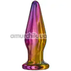 Анальна пробка з вібрацією Glamour Glass Remote Vibe Tapered Plug, мультикольорова - Фото №1