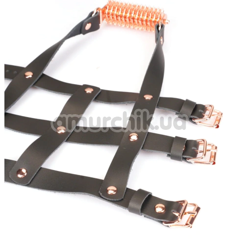 Гартеры для ног со шпорами Liebe Seele High Heel Ankle Harness, черно-золотые