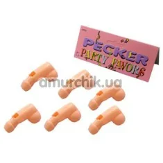 Набір свистків-приколів Pecker Party Favors, 6 шт - Фото №1