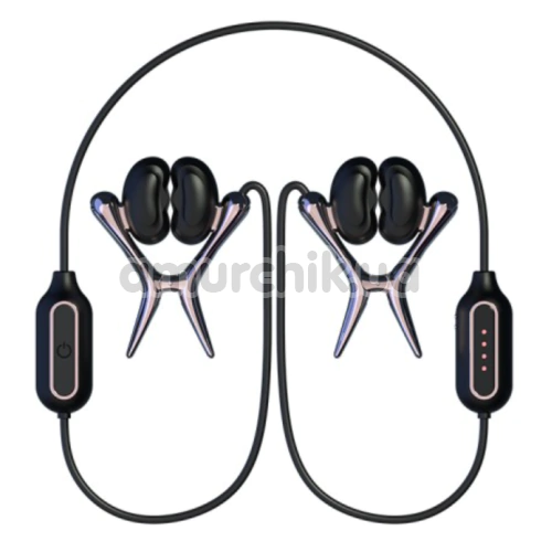 Зажимы для сосков с вибрацией Tingon N1 Vibrating Nipple Clamps, черные - Фото №1