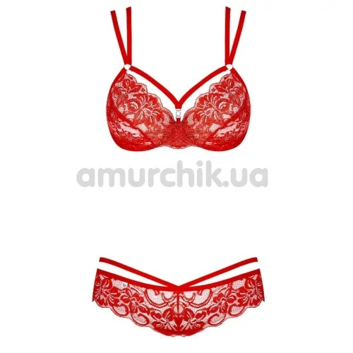 Комплект Obsessive 860-SET-1 красный: бюстгальтер + трусики-стринги