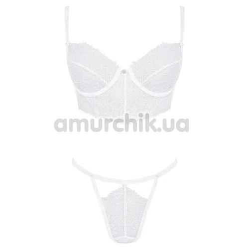 Комплект Obsessive Bianelle, білий: бюстгальтер + трусики-стрінги