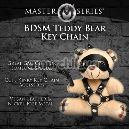 Брелок Master Series Bound Teddy Bear With Flogger Keychain - медвежонок, желтый