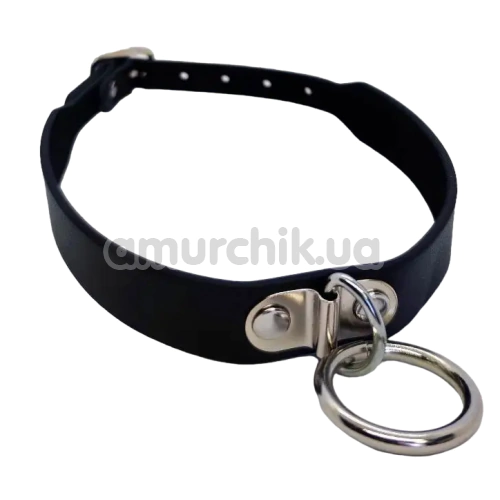 Ошейник DS Fetish Collar With Ring & Without Line, черный